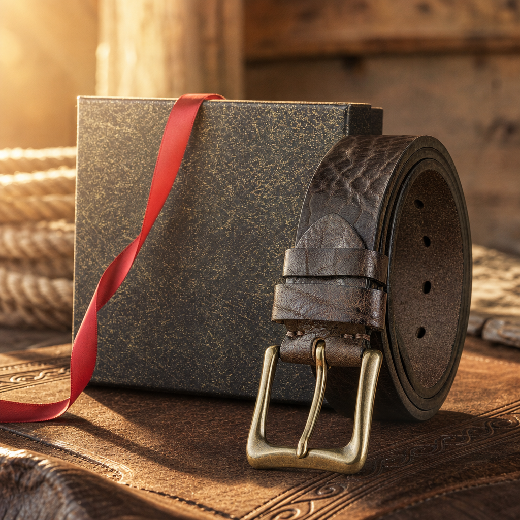 Blanco Full-Grain Leather Belt in Chestnut