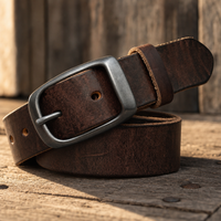 Boerne Full-Grain Leather Belt in Distressed Brown