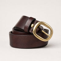 Albany Slim Full-Grain Leather Belt in Brown