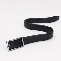 Angelina Dress Full-Grain Leather Belt in Black Silver