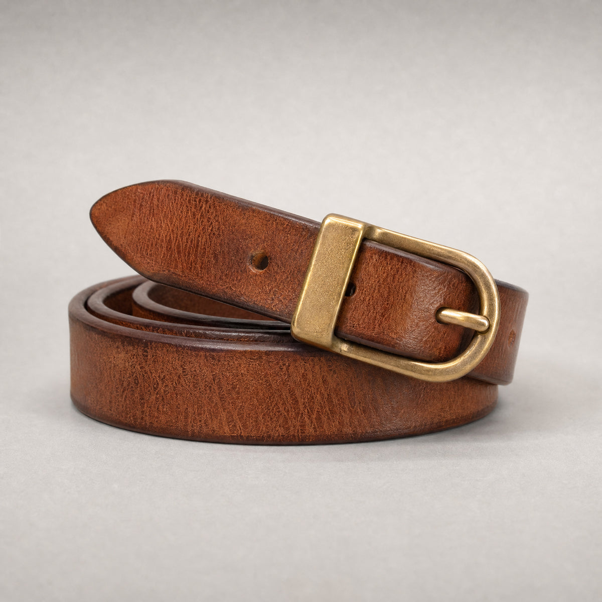 Baird Slim Full-Grain Leather Belt in Tan