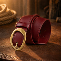 Borden Full-Grain Leather Belt in Oxblood
