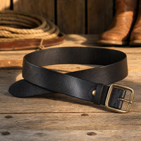 Brownfield Full-Grain Leather Belt in Black