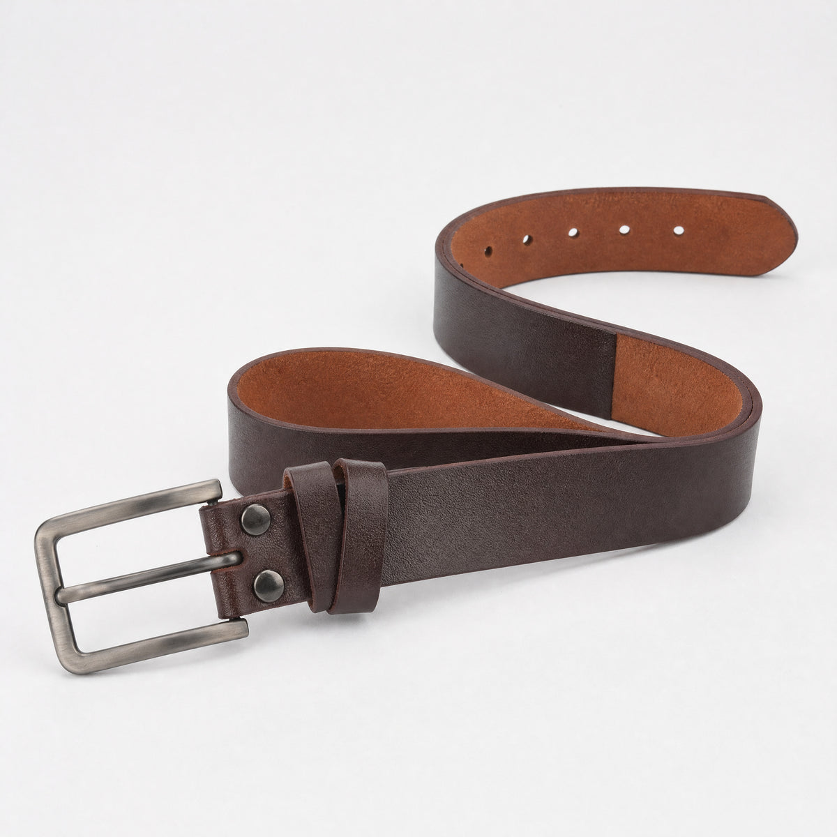 Canton Full-Grain Leather Belt in Dark Brown