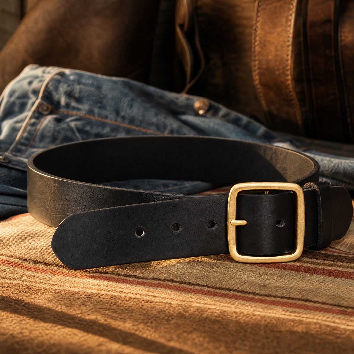 Childress Full-Grain Leather Belt in Black