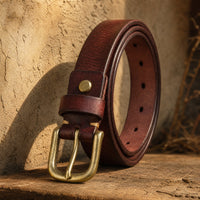 Claude Full-Grain Leather Belt in Chestnut