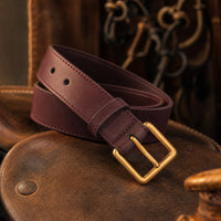 Crockett Dress Full-Grain Leather Belt in Oxblood