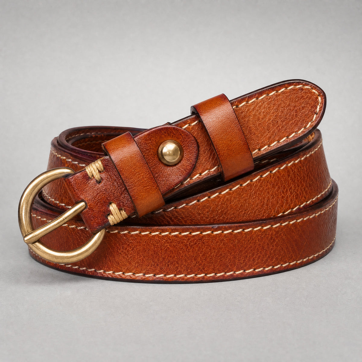 Dawson Slim Full-Grain Leather Belt in Tan