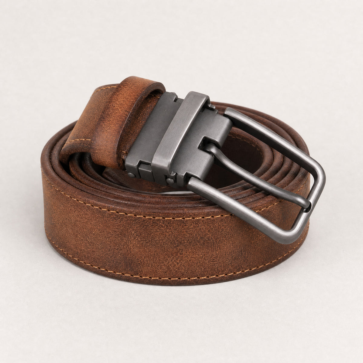 Floresville Full-Grain Leather Belt in Brown