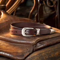 Fredericksburg Slim Full-Grain Leather Belt in Dark Brown