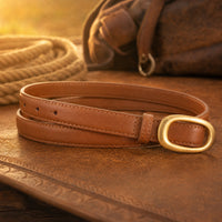 Freer Slim Full-Grain Leather Belt in Brown