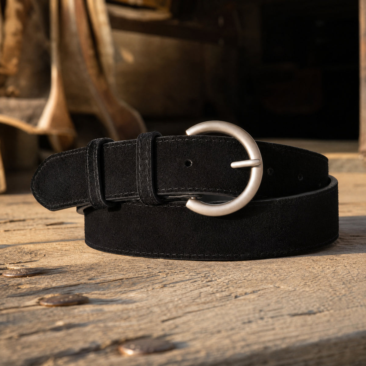 Fulton Full-Grain Leather Belt in Black