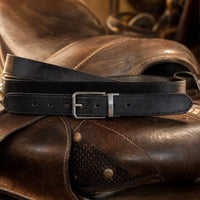 Gilmer Full-Grain Leather Belt in Black