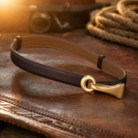 Graford Slim Full-Grain Leather Belt in Dark Brown