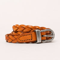 Hallettsville Woven Full-Grain Leather Belt in Tan