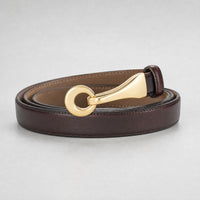 Jacksboro Slim Full-Grain Leather Belt in Dark Brown