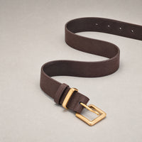 Kleberg Dress Full-Grain Leather Belt in Dark Brown