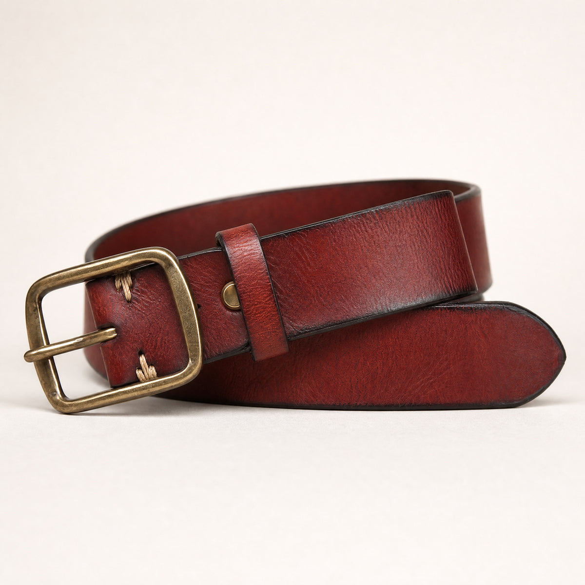 Levelland Full-Grain Leather Belt in Chestnut