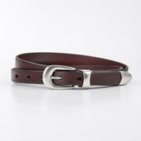 Luling Slim Full-Grain Leather Belt in Dark Brown