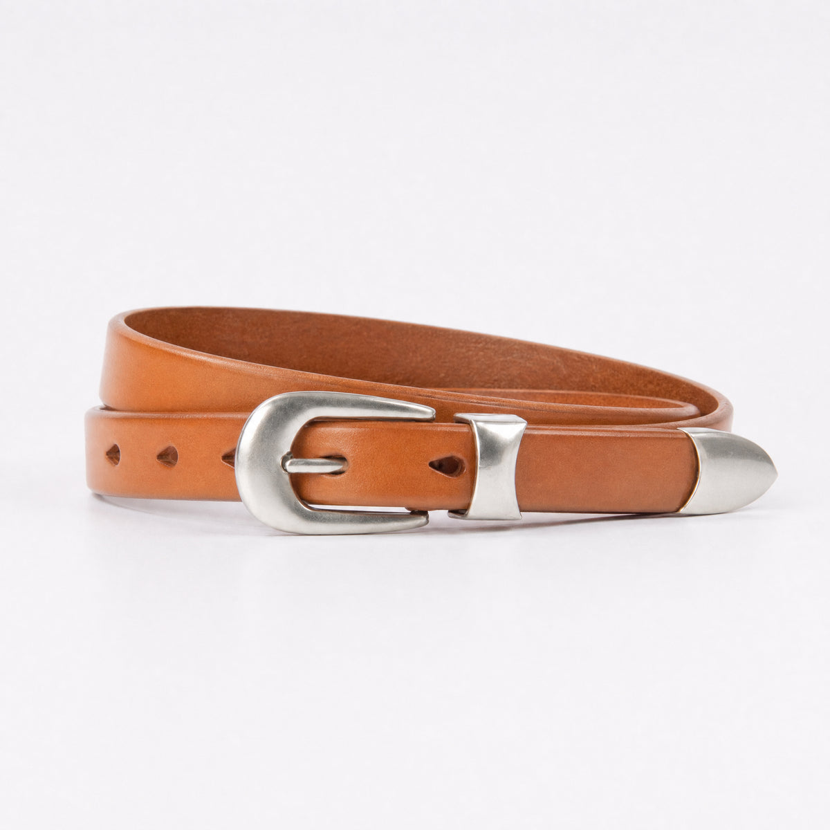 Luling Slim Full-Grain Leather Belt in Tan