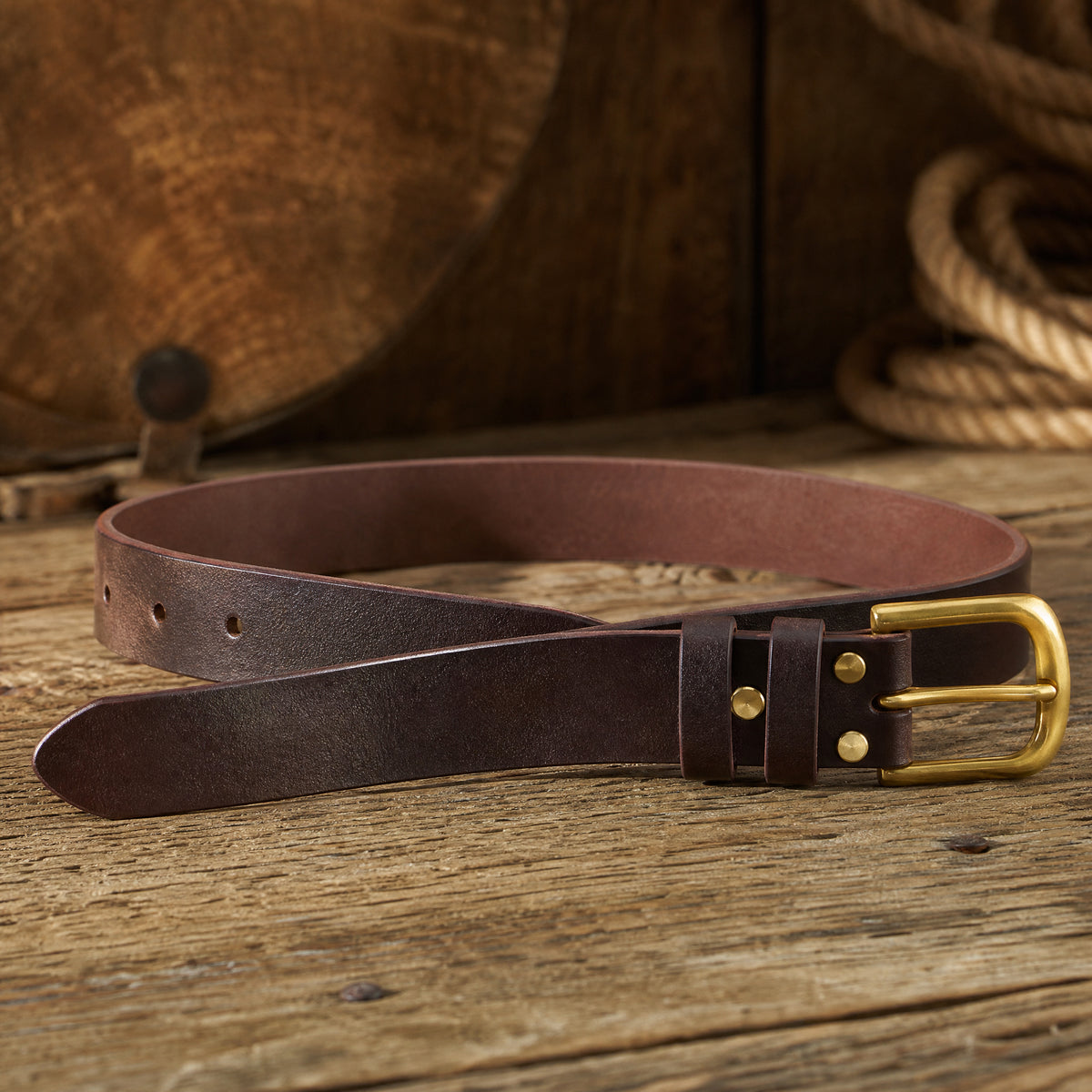 Mathis Full-Grain Leather Belt in Dark Brown