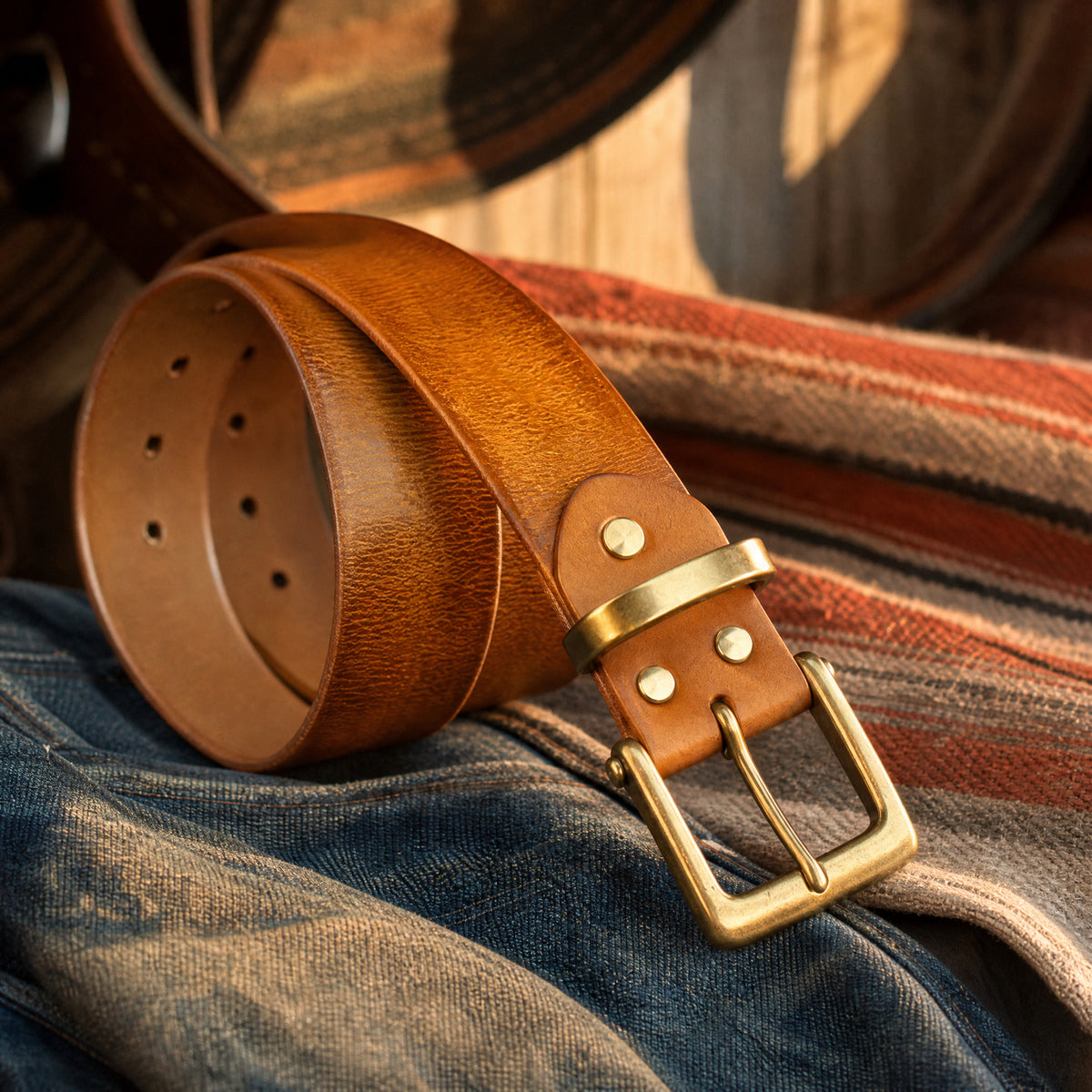 Nacogdoches Heavy-Duty Full-Grain Leather Belt in Tan