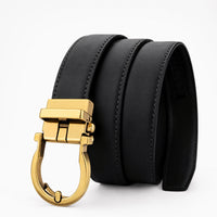 Rockdale Full-Grain Leather Belt in Black Gold