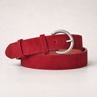Rockport Full-Grain Leather Belt in Red