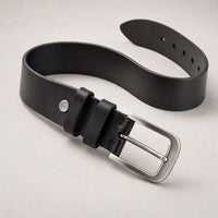 Rosebud Full-Grain Leather Belt in Black