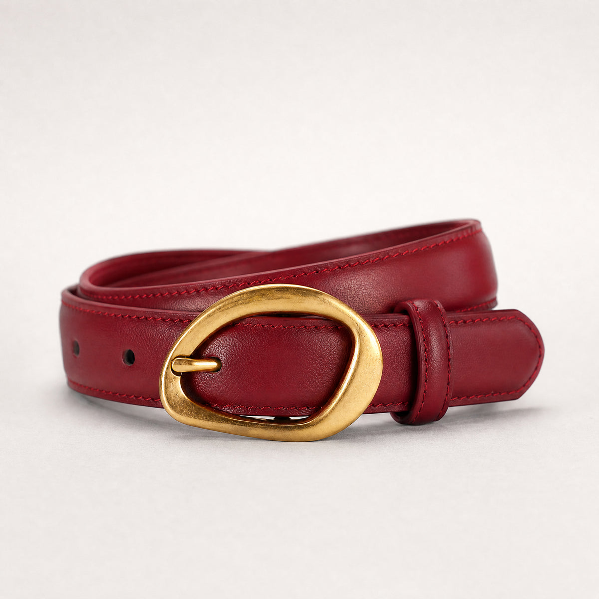 Scurry Full-Grain Leather Belt in Oxblood