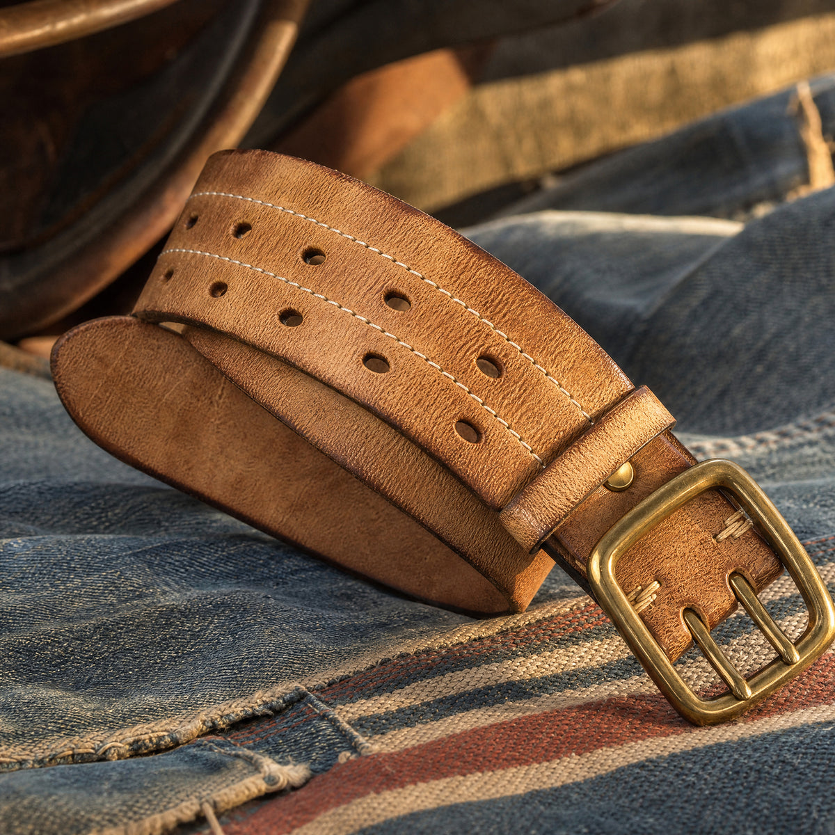 Seymour Full-Grain Leather Belt in Tan