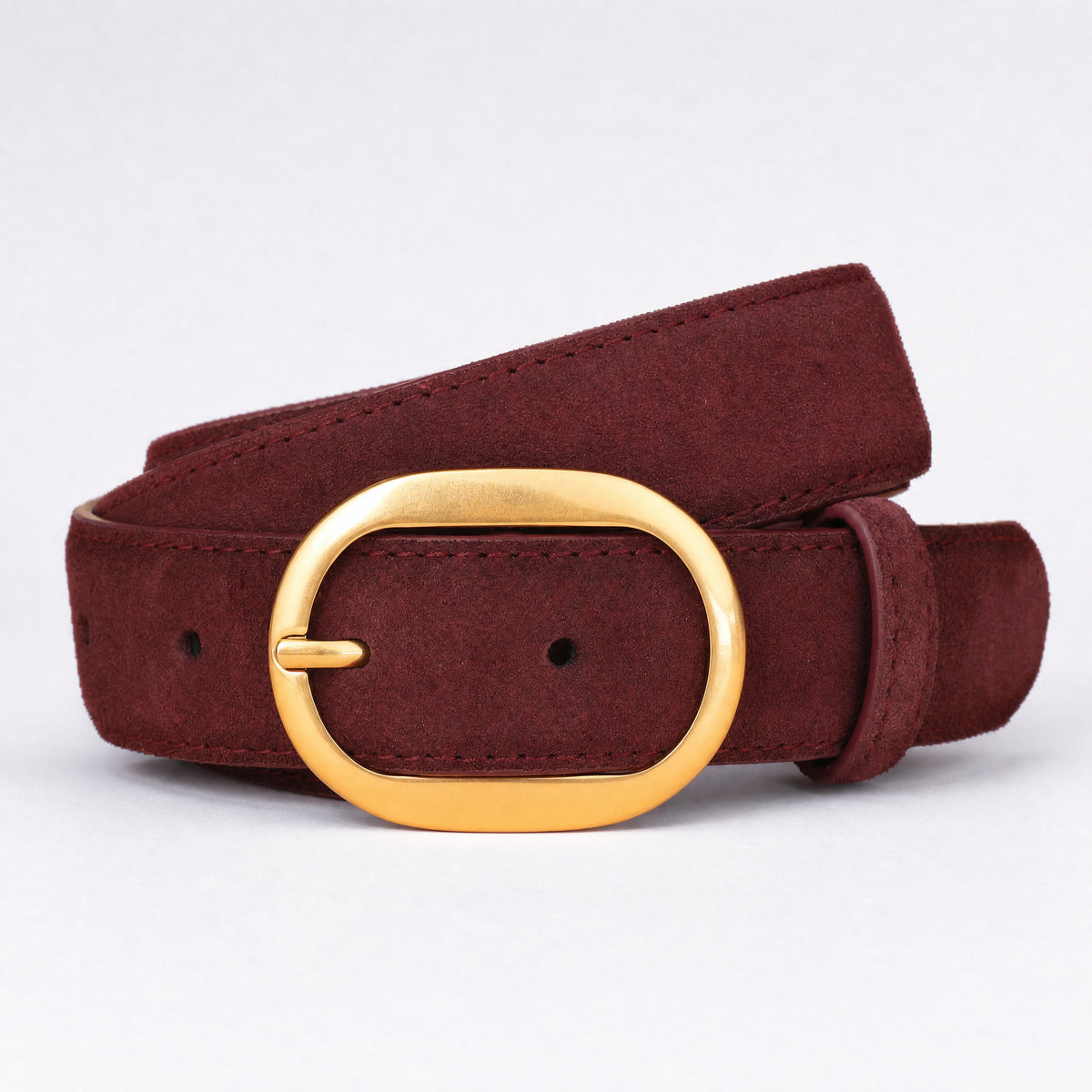 Shiner Full-Grain Leather Belt in Oxblood