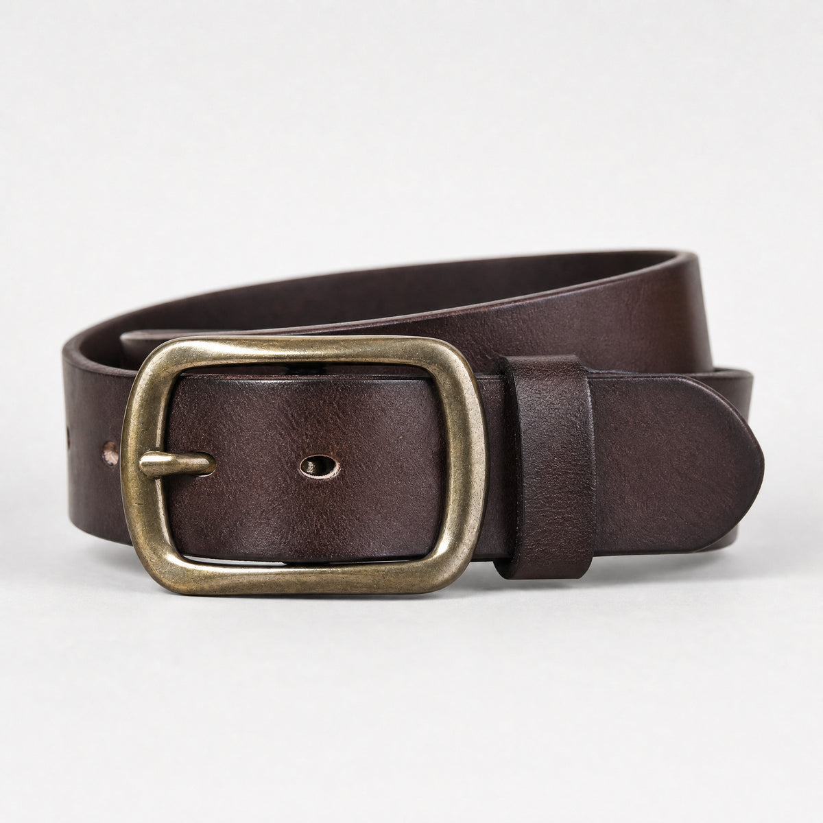 Snyder Full-Grain Leather Belt in Dark Brown