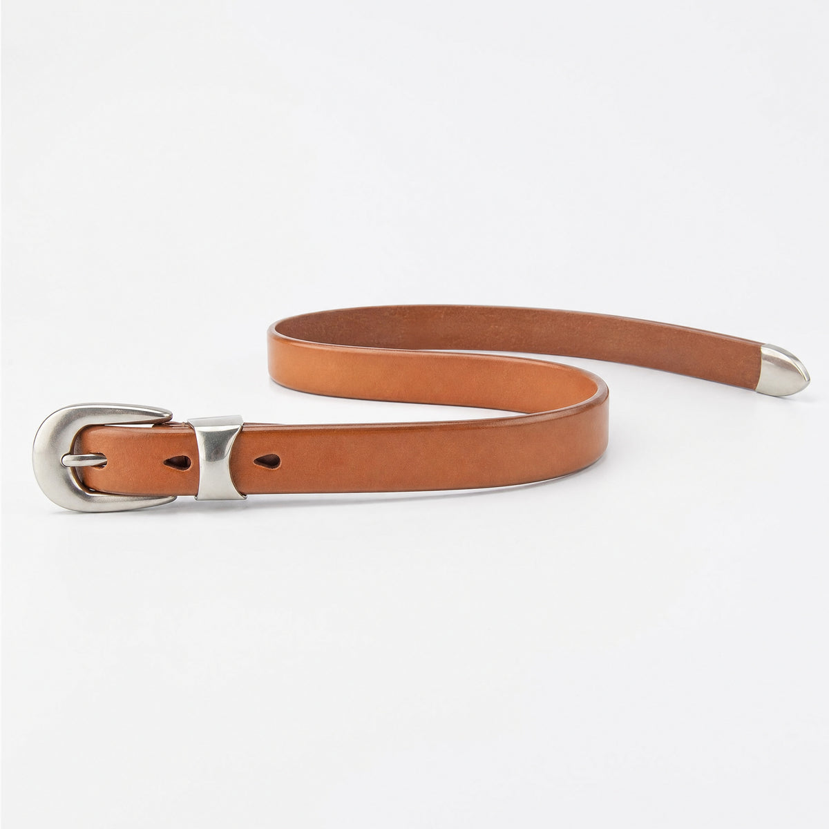 Somervell Slim Full-Grain Leather Belt in Tan