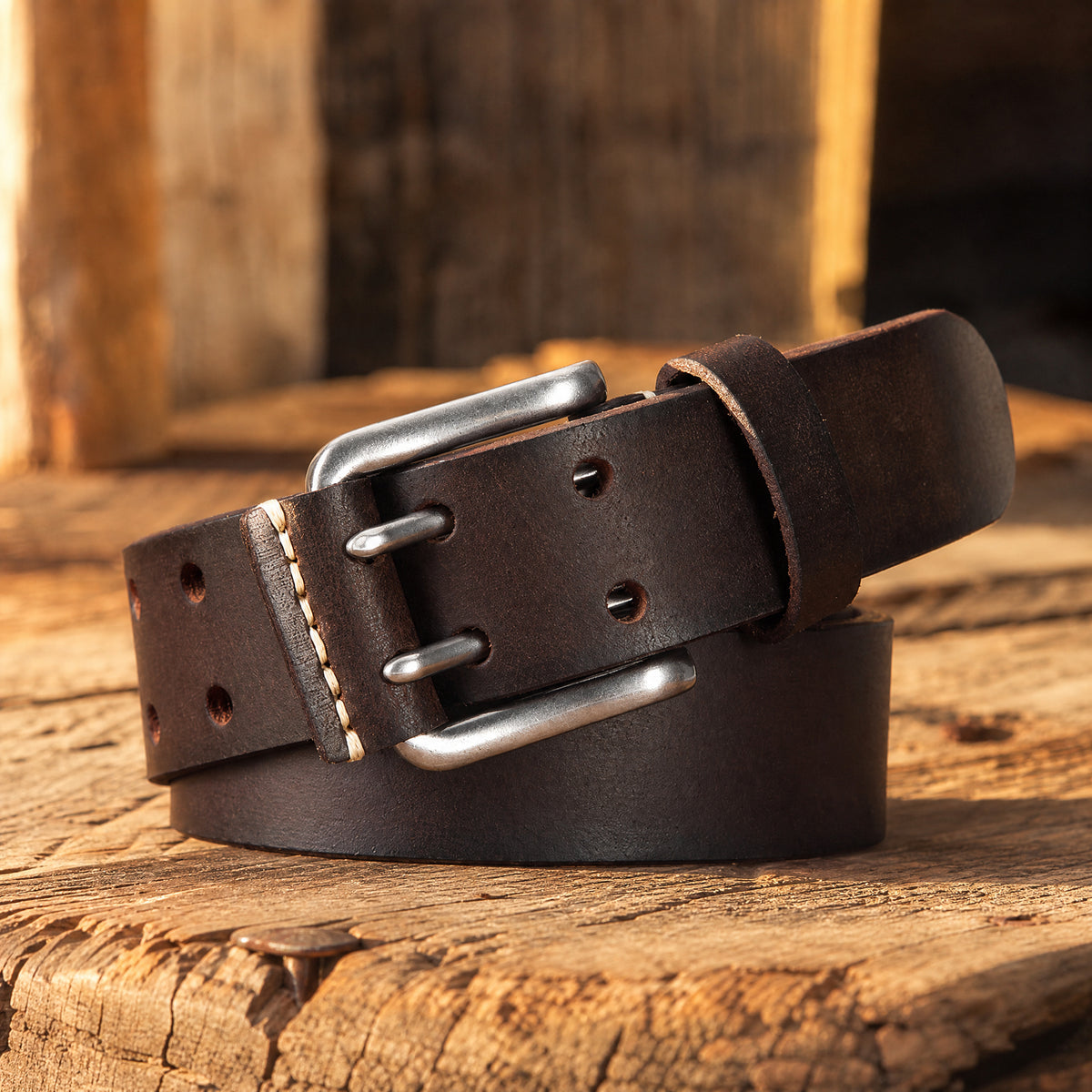 Stamford Full-Grain Leather Belt in Brown