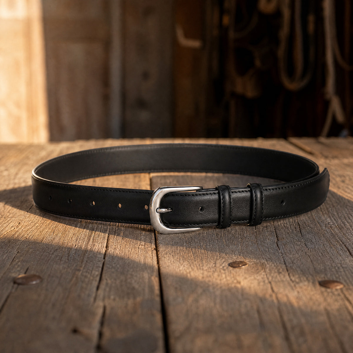 Thorndale Full-Grain Leather Belt in Black