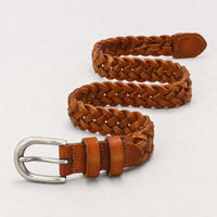 Throckmorton Woven Full-Grain Leather Belt in Brown