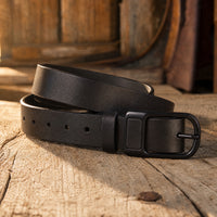 Troy Full-Grain Leather Belt in Black Black