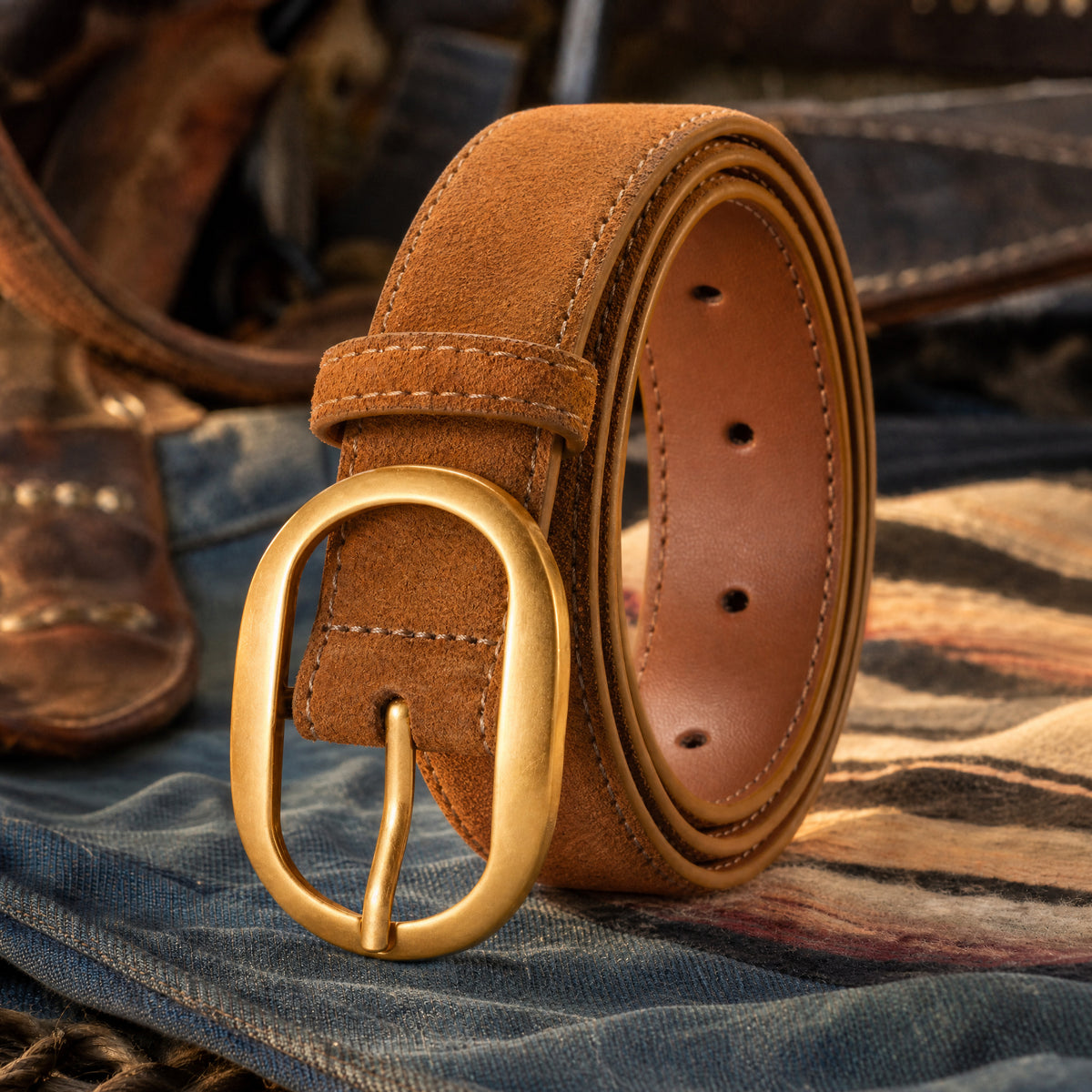 Yoakum Full-Grain Leather Belt in Tan