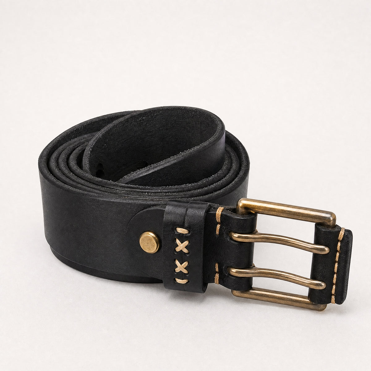 Zapata Heavy-Duty Full-Grain Leather Belt in Black