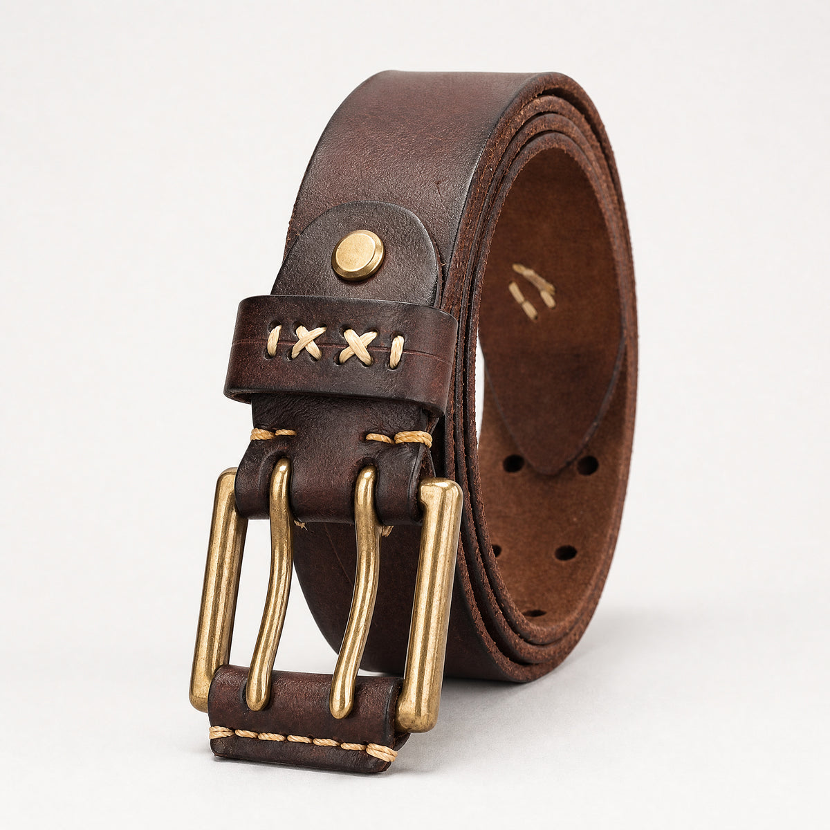Zapata Heavy-Duty Full-Grain Leather Belt in Brown
