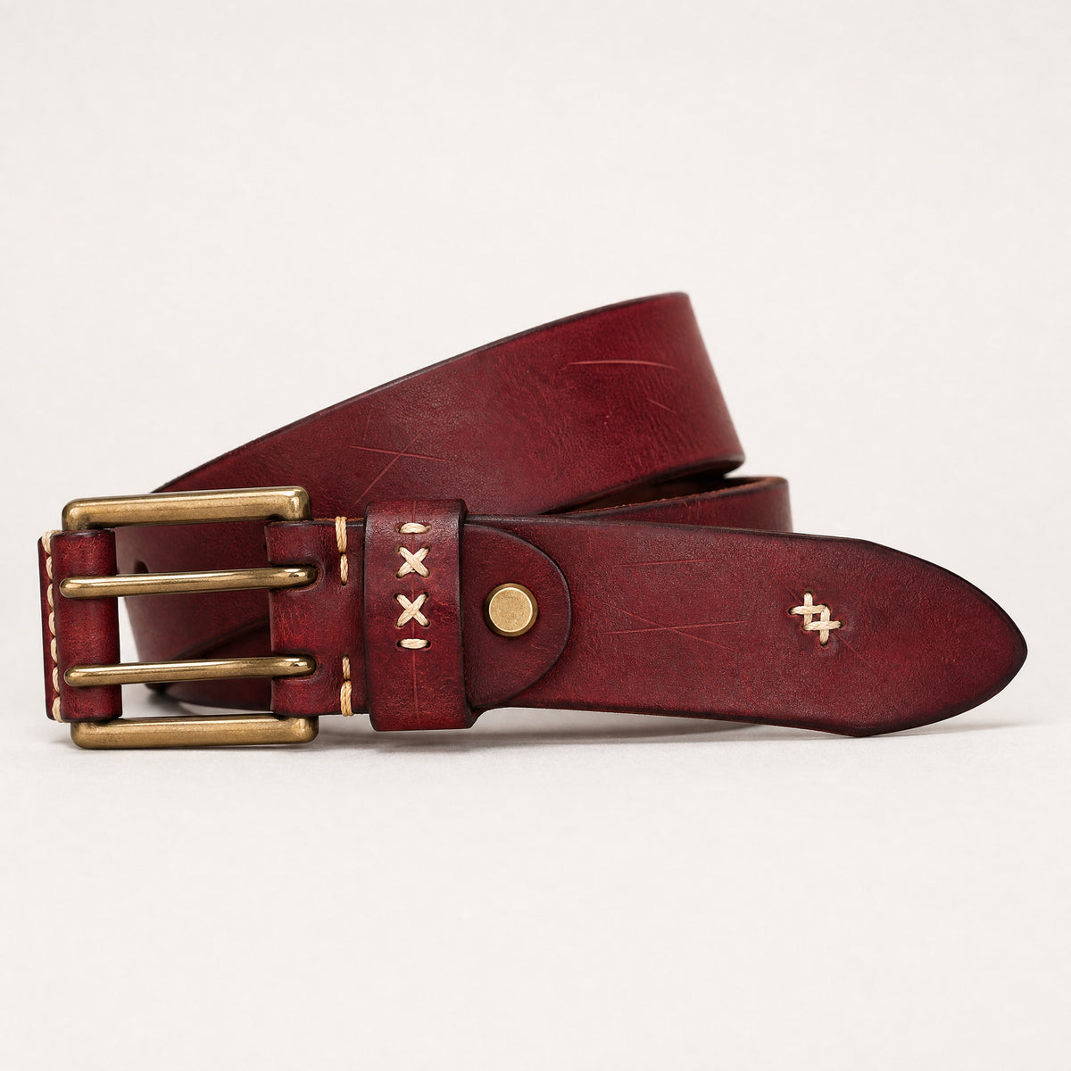 Zapata Heavy-Duty Full-Grain Leather Belt in Chestnut